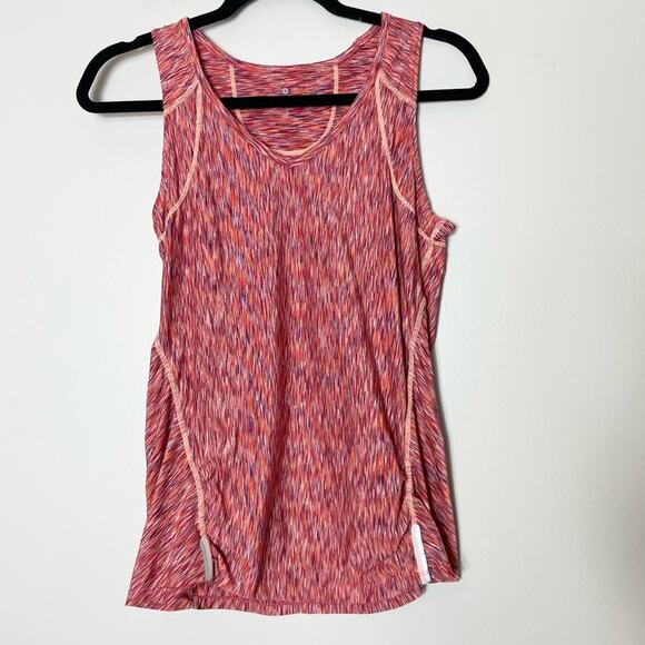 Athleta Pink Striated Ruched Side Tank - Picture 1 of 4
